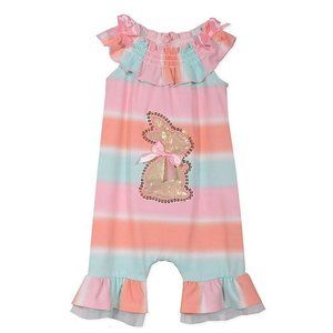 Bonnie Baby Bunny Romper in Peach 0-3 mos easter